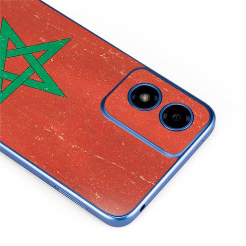 Morocco Flag Distressed Moto G Play 4G (2024) Skin